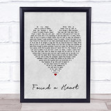 Emily Hearn Found a Heart Grey Heart Song Lyric Print