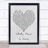 Kane Brown What's Mine Is Yours Grey Heart Song Lyric Print