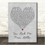 Kenny Chesney You Had Me From Hello Grey Heart Song Lyric Print