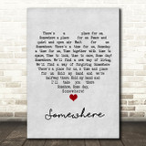 Leonard Bernstein & Stephen sondheim Somewhere Grey Heart Song Lyric Print