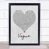 Madonna Vogue Grey Heart Song Lyric Print