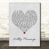 Manfred Mann Pretty Flamingo Grey Heart Song Lyric Print