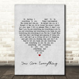Marvin Gaye You Are Everything Grey Heart Song Lyric Print