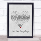Marvin Gaye You Are Everything Grey Heart Song Lyric Print