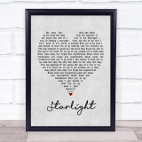 Muse Starlight Grey Heart Song Lyric Print