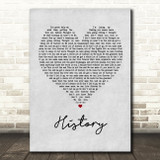 One Direction History Grey Heart Song Lyric Print