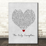 Paramore The Only Exception Grey Heart Song Lyric Print