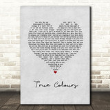 Phil Collins True Colours Grey Heart Song Lyric Print
