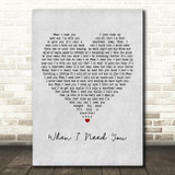 Rod Stewart When I Need You Grey Heart Song Lyric Print