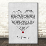 Roy Orbison In Dreams Grey Heart Song Lyric Print