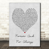 Shania Twain Forever And For Always Grey Heart Song Lyric Print