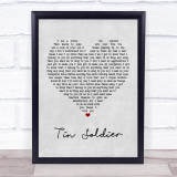 Small Faces Tin Soldier Grey Heart Song Lyric Print