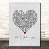 Ultrabeat Pretty Green Eyes Grey Heart Song Lyric Print