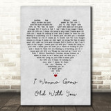 Westlife I Wanna Grow Old With You Grey Heart Song Lyric Print