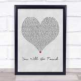 Ben Platt You Will Be Found Grey Heart Song Lyric Print