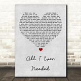 Bret Michaels All I Ever Needed Grey Heart Song Lyric Print