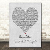Bruce Springsteen Rosalita (Come Out Tonight) Grey Heart Song Lyric Print