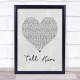 Céline Dion & Barbra Streisand Tell Him Grey Heart Song Lyric Print