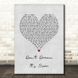 Crowded House Don't Dream It's Over Grey Heart Song Lyric Print