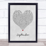 Earth Wind and Fire September Grey Heart Song Lyric Print