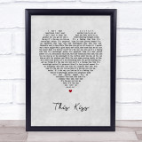 Faith Hill This Kiss Grey Heart Song Lyric Print