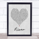 Josh Groban River Grey Heart Song Lyric Print