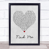 Kings Of Leon Find Me Grey Heart Song Lyric Print