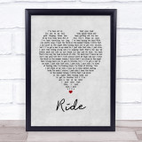 Lana Del Rey Ride Grey Heart Song Lyric Print