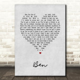 Michael Jackson Ben Grey Heart Song Lyric Print