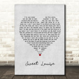 Passenger Sweet Louise Grey Heart Song Lyric Print