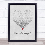 Peggy Lee Mr. Wonderful Grey Heart Song Lyric Print