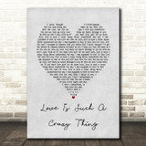 Pink Love Is Such A Crazy Thing Grey Heart Song Lyric Print