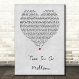 S Club 7 Two In A Million Grey Heart Song Lyric Print