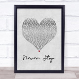 SafetySuit Never Stop Grey Heart Song Lyric Print