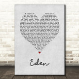 The Script Eden Grey Heart Song Lyric Print