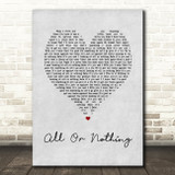 Theory Of A Deadman All Or Nothing Grey Heart Song Lyric Print