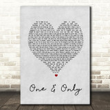 Adele One And Only Grey Heart Song Lyric Quote Print