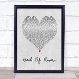 Bon Jovi Bed Of Roses Grey Heart Song Lyric Quote Print