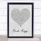 Calvin Harris & Dua Lipa One Kiss Grey Heart Song Lyric Quote Print