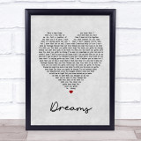 Gabrielle Dreams Grey Heart Song Lyric Quote Print