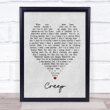 Creep Radiohead Grey Heart Song Lyric Quote Print