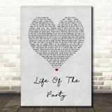 Shawn Mendes Life Of The Party Grey Heart Song Lyric Quote Print