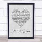 Air Supply All Out Of Love Grey Heart Song Lyric Print