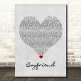 Big Time Rush Boyfriend Grey Heart Song Lyric Print