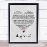 Big Time Rush Boyfriend Grey Heart Song Lyric Print