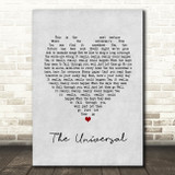 Blur The Universal Grey Heart Song Lyric Print