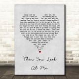Celine Dion Then You Look At Me Grey Heart Song Lyric Print