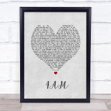Dan Caplen 4AM Grey Heart Song Lyric Print