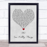 David Bowie Oh You Pretty Things Grey Heart Song Lyric Print