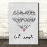 Ella Fitzgerald At Last Grey Heart Song Lyric Print